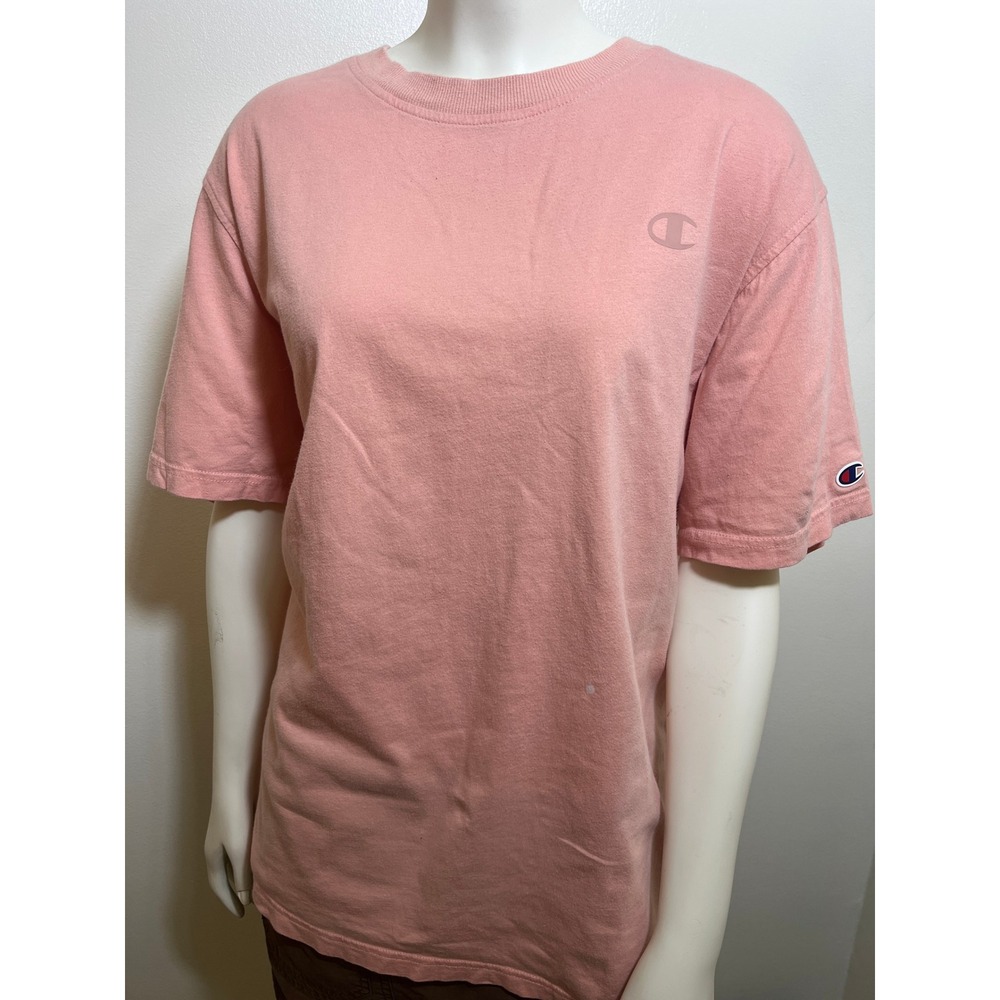 Champion Authentic Athleticwear Mens Salmon Pink Short Sleeve T-Shirt Logo - Picture 4 of 5